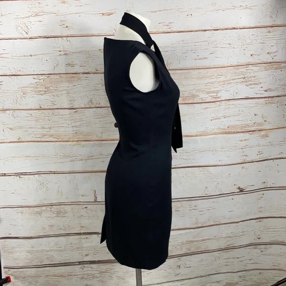 D-5 Spiegel Reflections Black Dress With Bow Tie - Picture 4 of 6